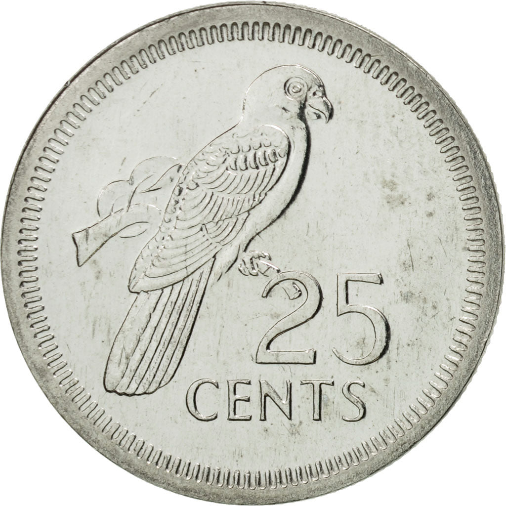 Coin, Seychelles, 25 Cents, 2007, Pobjoy Mint, MS(65-70), Nickel Clad Steel