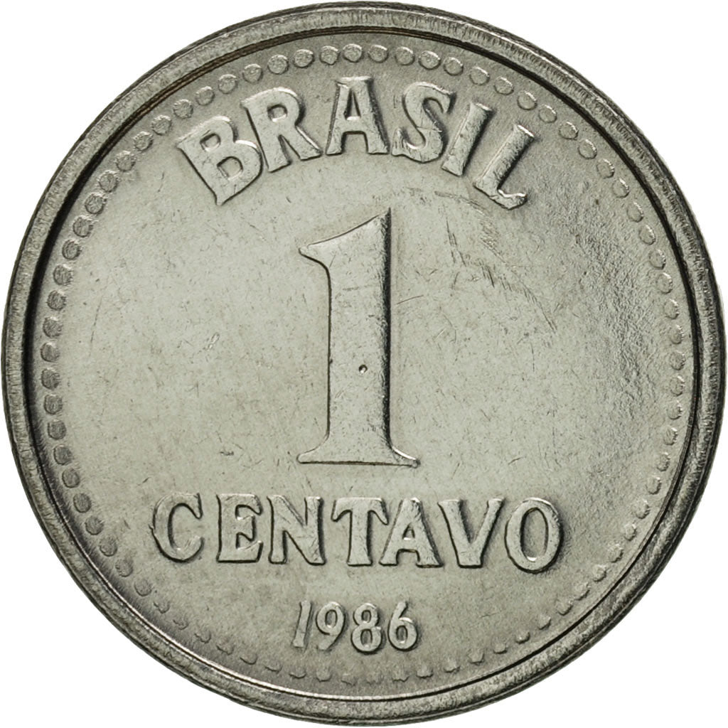 Coin, Brazil, Centavo, 1986, MS(65-70), Stainless Steel, KM:600