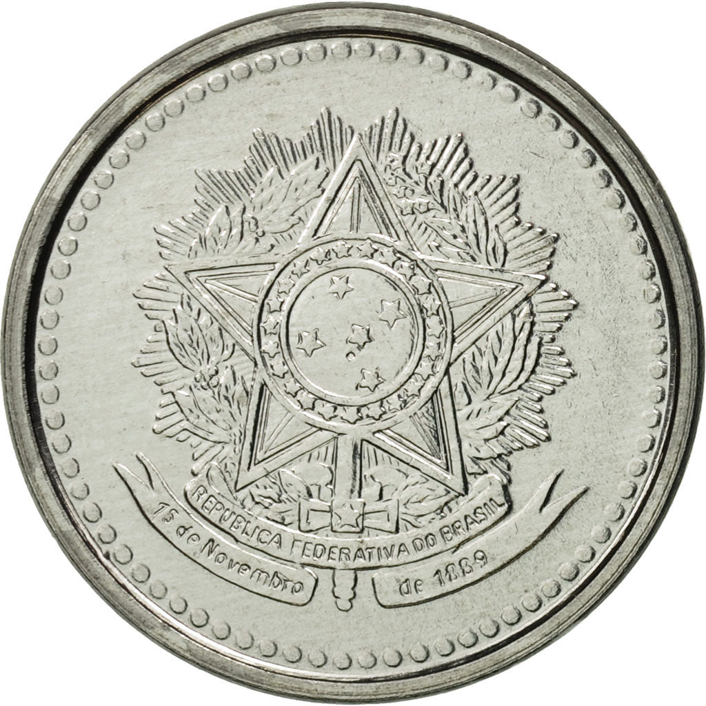 Brazil, 5 Centavos, 1986, MS(65-70), Stainless Steel, KM:601