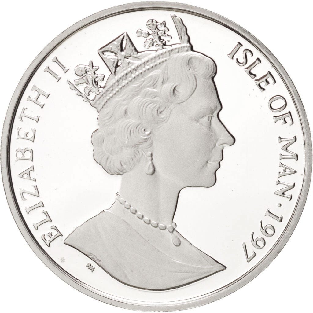 Isola di Man, Elizabeth II, 10 Euro, 1997, Pobjoy Mint, FDC, Argento, KM:796