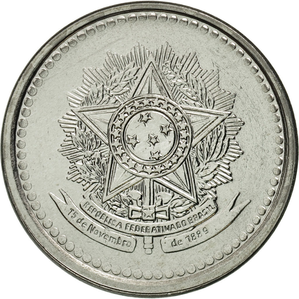 Coin, Brazil, 10 Centavos, 1987, MS(65-70), Stainless Steel, KM:602