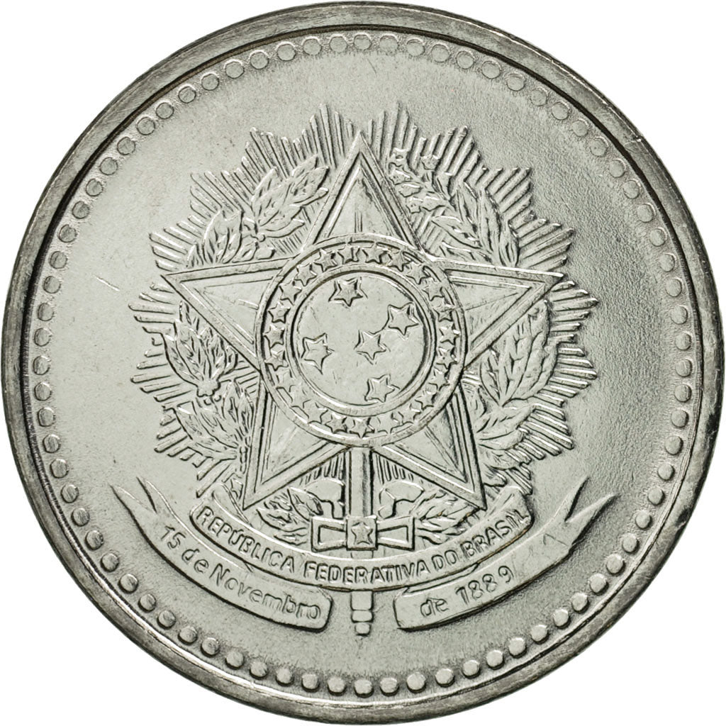 Coin, Brazil, 50 Centavos, 1988, MS(65-70), Stainless Steel, KM:604
