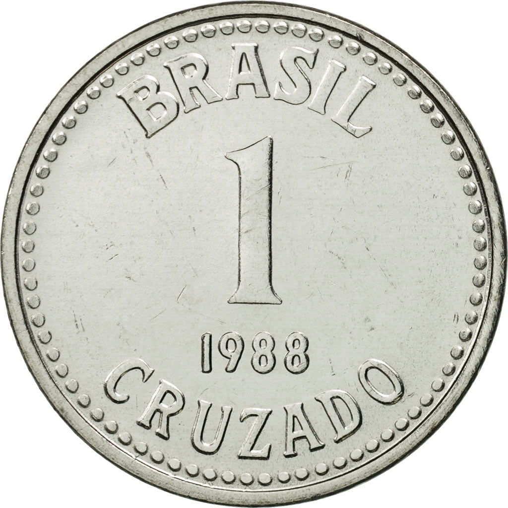 Coin, Brazil, Cruzado, 1988, MS(65-70), Stainless Steel, KM:605
