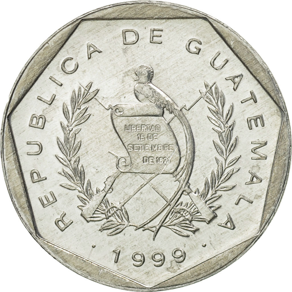 Guatemala, Centavo, Un, 1999, MS(65-70), Aluminum, KM:282