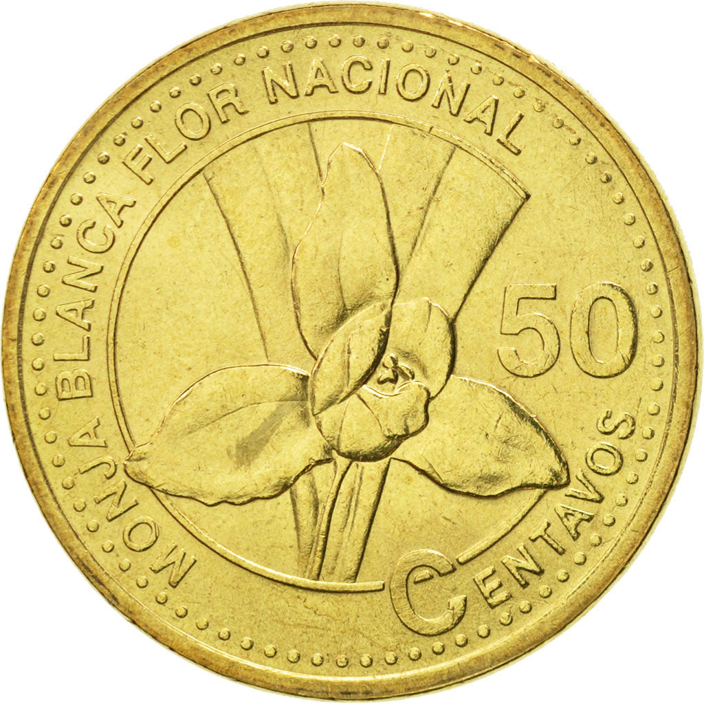 Guatemala, 50 Centavos, 1998, MS(65-70), Nickel-brass, KM:283
