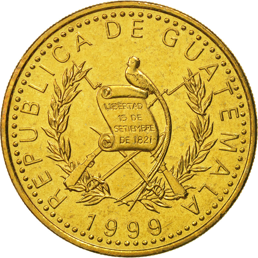 Guatemala, Quetzal, 1999, MS(65-70), Nickel-brass, KM:284