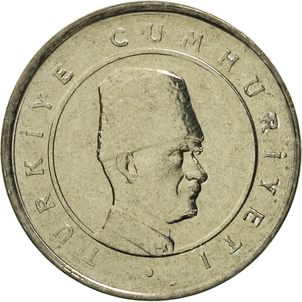 Moneta, Turcja, 10 New Kurus, 2005, Istanbul, MS(65-70), Miedź-Nikiel-Cynk