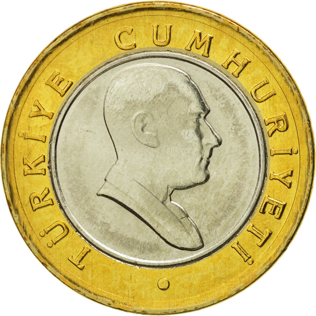 Coin, Turkey, 50 New Kurus, 2005, Istanbul, MS(65-70), Bi-Metallic, KM:1168
