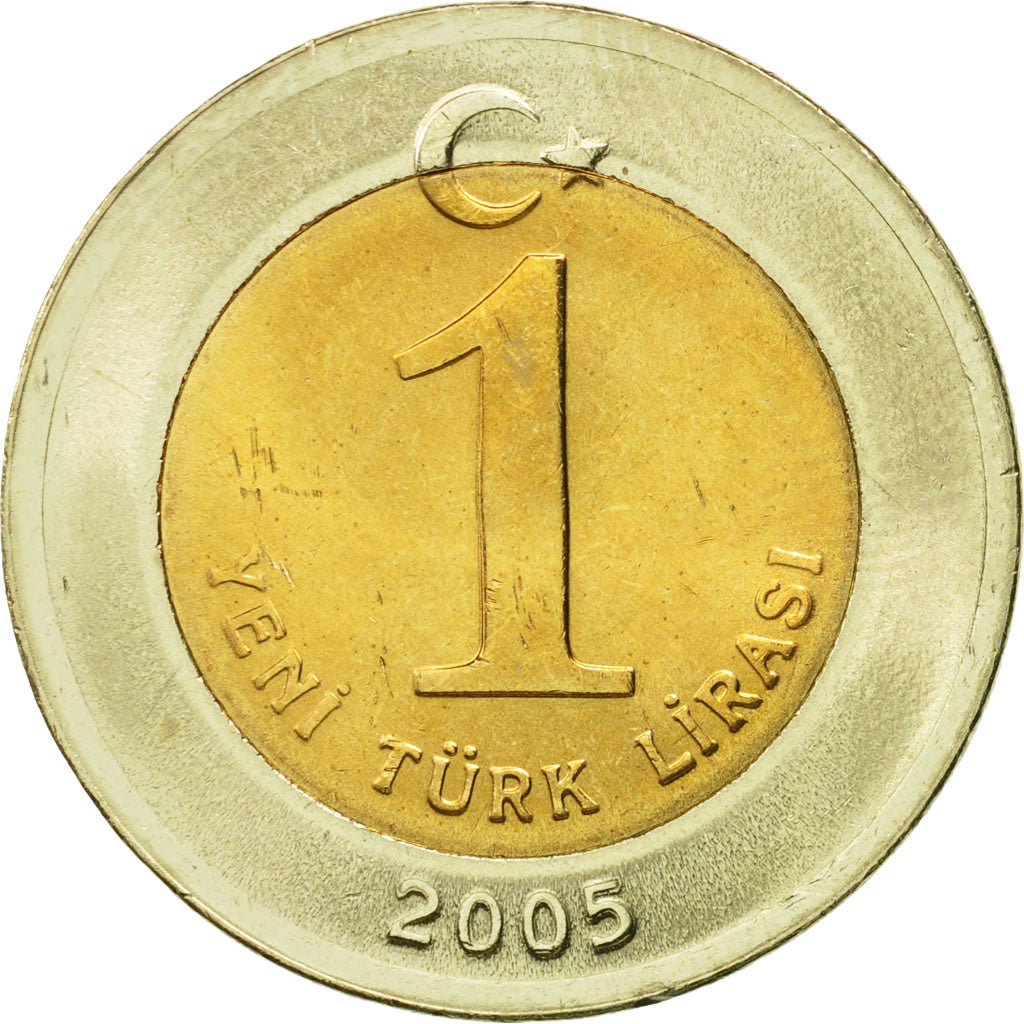 Moneta, Turcja, New Lira, 2005, Istanbul, MS(65-70), Bimetaliczny, KM:1169