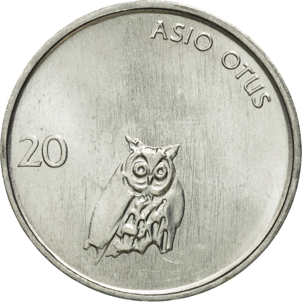 Slovenia, 20 Stotinov, 1992, MS(65-70), Aluminum, KM:8