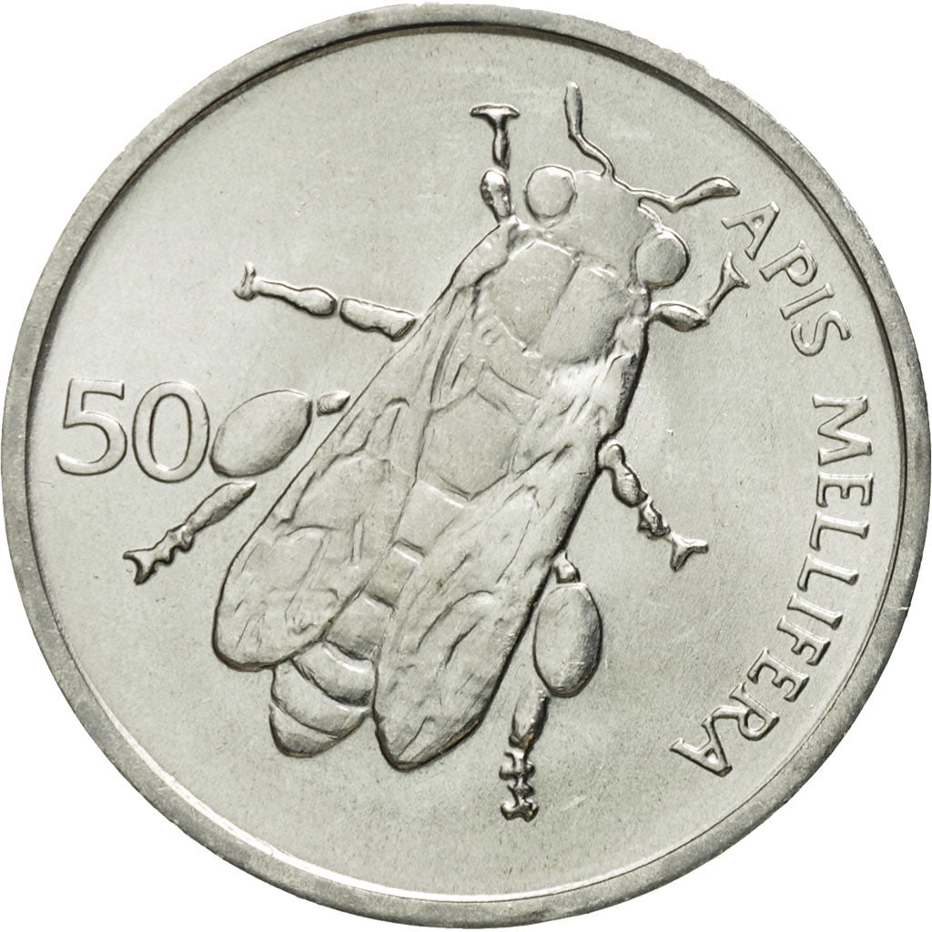 Coin, Slovenia, 50 Stotinov, 1993, MS(65-70), Aluminum, KM:3