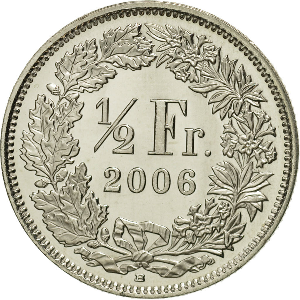 Coin, Switzerland, 1/2 Franc, 2006, Bern, MS(65-70), Copper-nickel, KM:23a.3