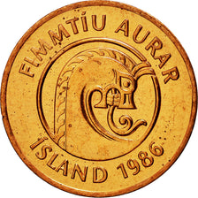 Iceland, 50 Aurar, 1986, MS(65-70), Bronze Coated Steel, KM:26a