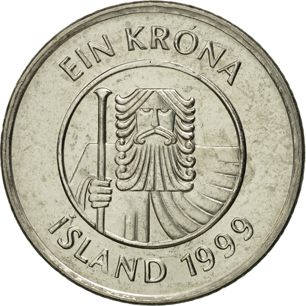Iceland, Krona, 1999, MS(65-70), Nickel plated steel, KM:27A