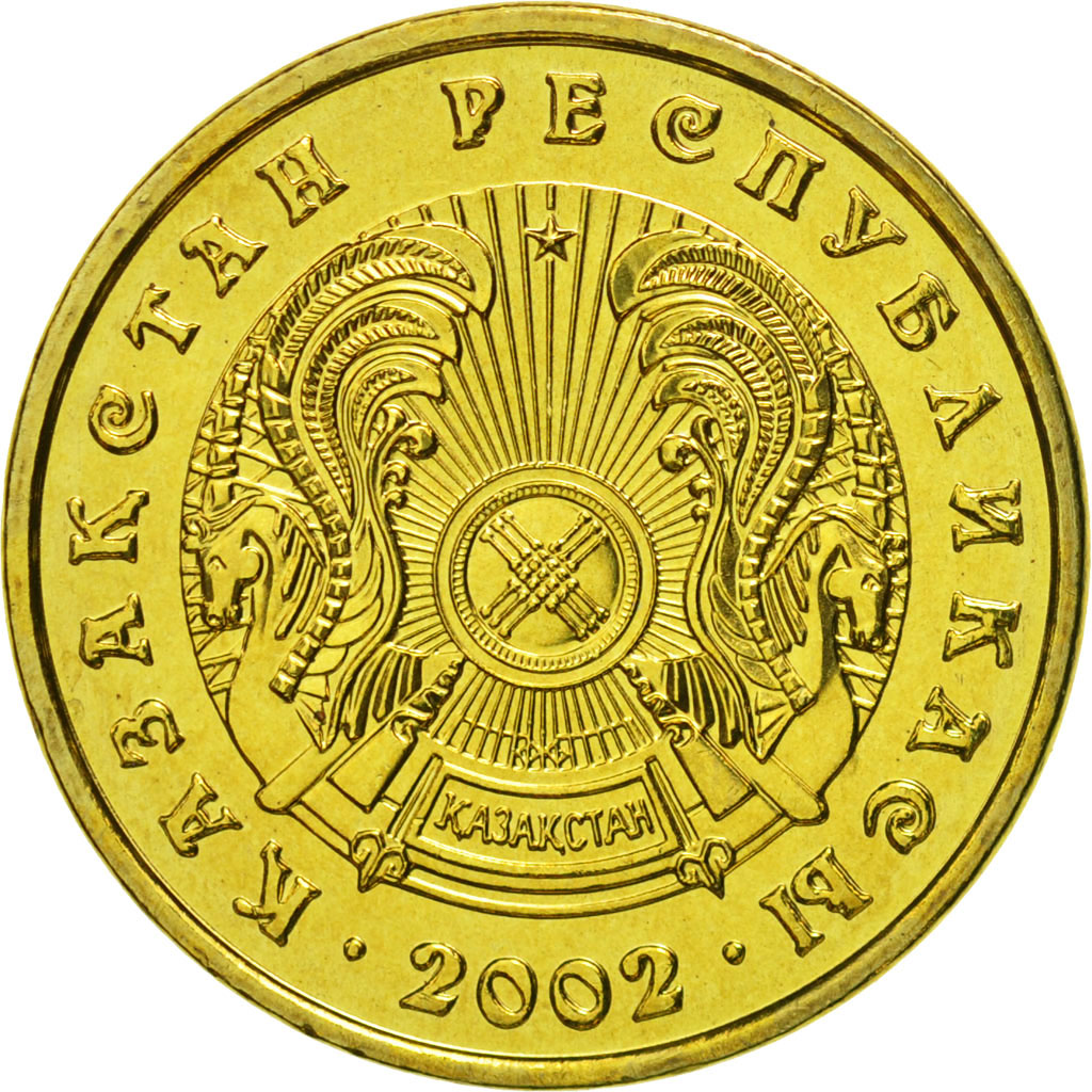 Coin, Kazakhstan, 5 Tenge, 2002, Kazakhstan Mint, MS(65-70), Nickel-brass, KM:24