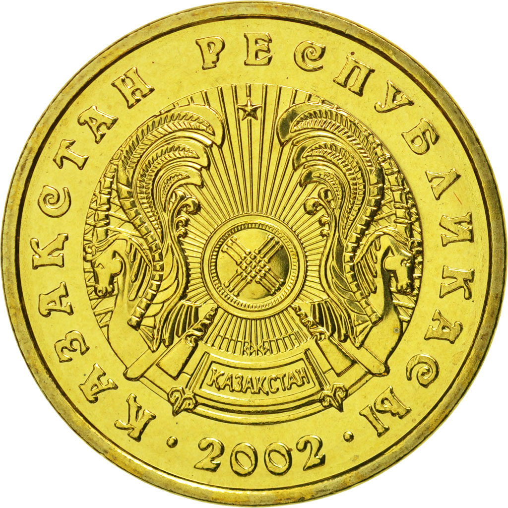 Coin, Kazakhstan, 10 Tenge, 2002, Kazakhstan Mint, MS(65-70), Nickel-brass