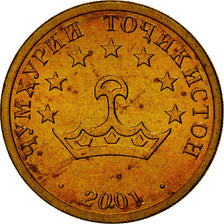 Monnaie, Tajikistan, 25 Drams, 2001, St. Petersburg, FDC, Laiton, KM:5.1