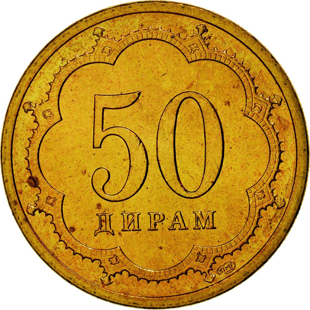 Moneta, Tagikistan, 50 Drams, 2001, St. Petersburg, FDC, Ottone, KM:6.1