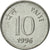 Coin, INDIA-REPUBLIC, 10 Paise, 1996, MS(65-70), Stainless Steel, KM:40.1