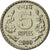 Moneda, INDIA-REPÚBLICA, 5 Rupees, 2000, FDC, Cobre - níquel, KM:154.1