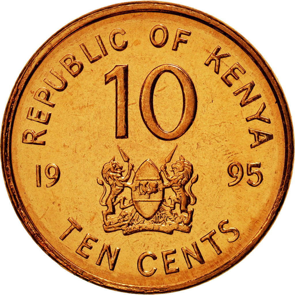 Kenya, 10 Cents, 1995, MS(65-70), Brass plated steel, KM:31