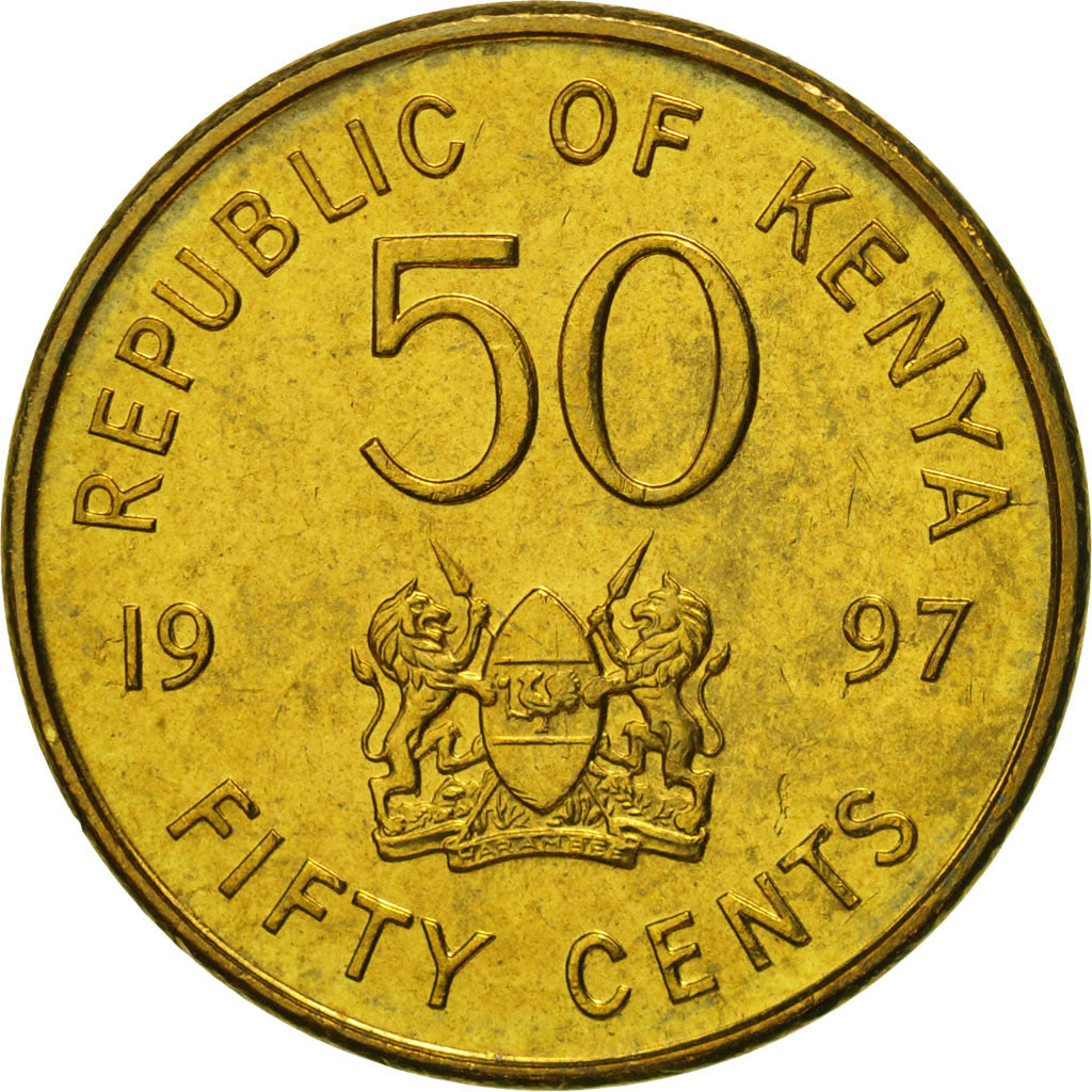 Moneta, Kenya, 50 Cents, 1997, FDC, Acciaio placcato ottone, KM:28