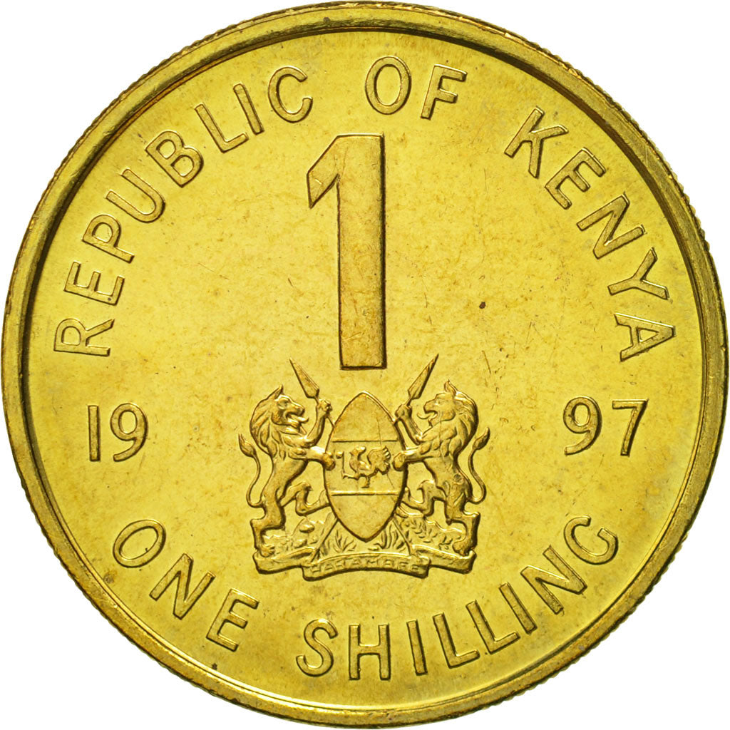 Coin, Kenya, Shilling, 1997, MS(65-70), Brass plated steel, KM:29