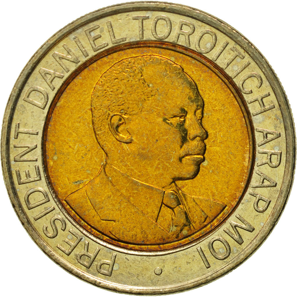 Coin, Kenya, 20 Shillings, 1998, British Royal Mint, MS(65-70), Bi-Metallic