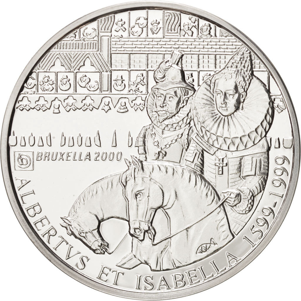 BELGIUM, 500 Francs, 500 Frank, 2000, KM #219, MS(65-70), Silver, 37, 22.85