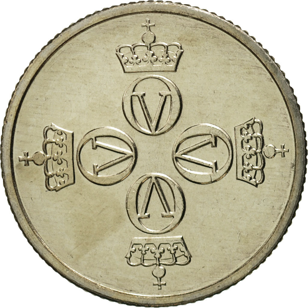 Coin, Norway, Olav V, 25 Öre, 1982, MS(65-70), Copper-nickel, KM:417