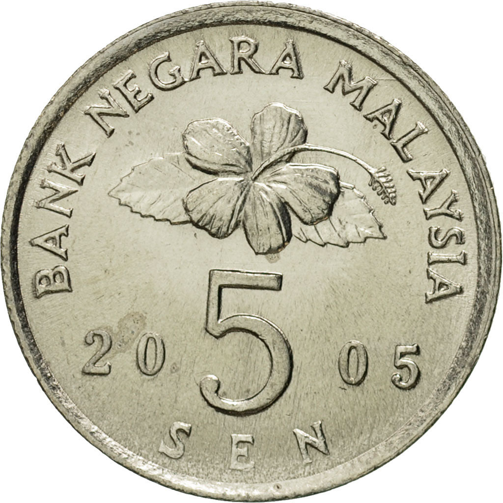 Coin, Malaysia, 5 Sen, 2005, MS(65-70), Copper-nickel, KM:50