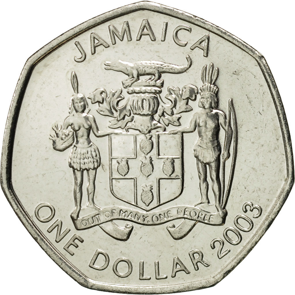 Moneta, Jamaica, Elizabeth II, Dollar, 2003, British Royal Mint, MS(65-70)