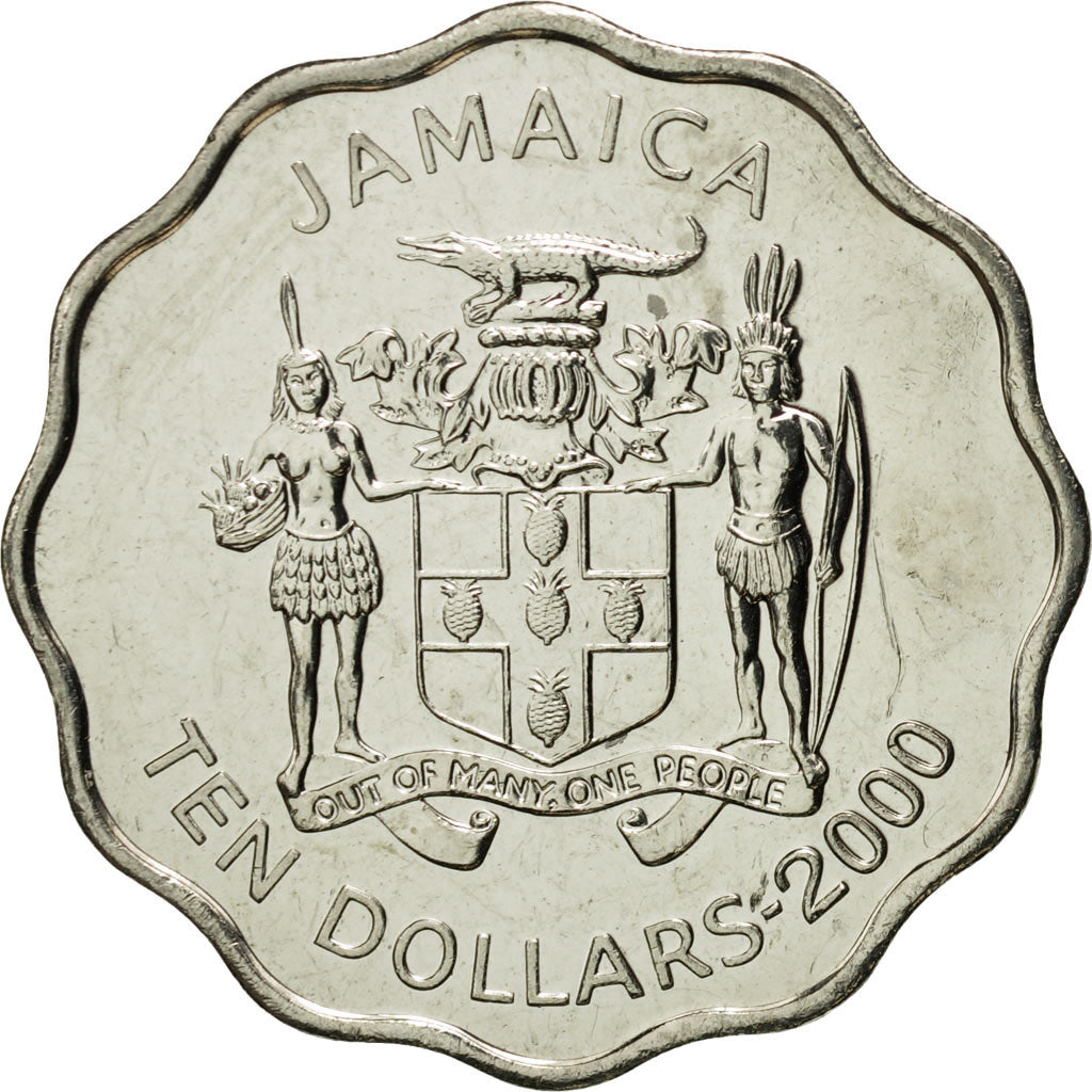 Coin, Jamaica, Elizabeth II, 10 Dollars, 2000, British Royal Mint, MS(65-70)