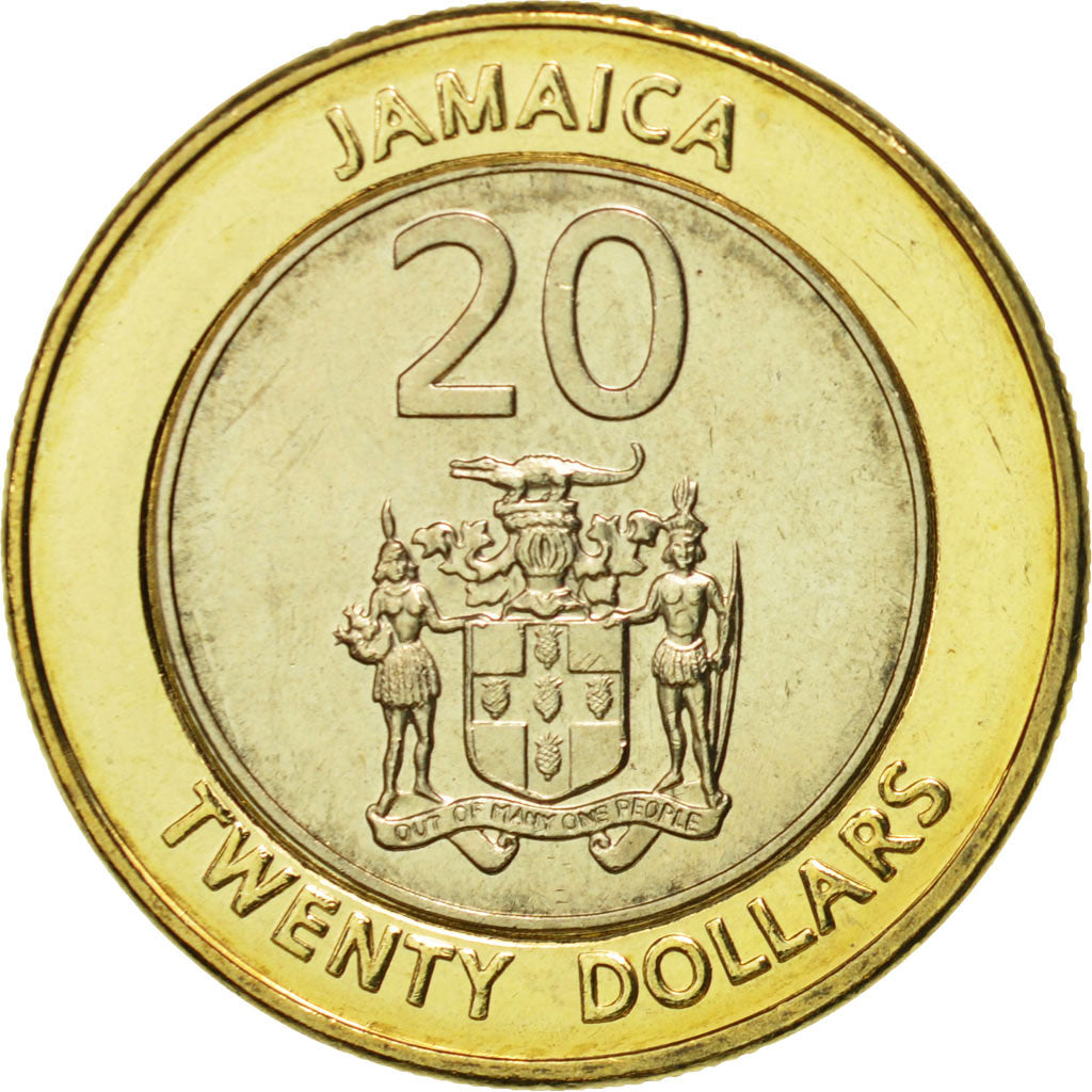 Coin, Jamaica, Elizabeth II, 20 Dollars, 2000, Franklin Mint, MS(65-70)