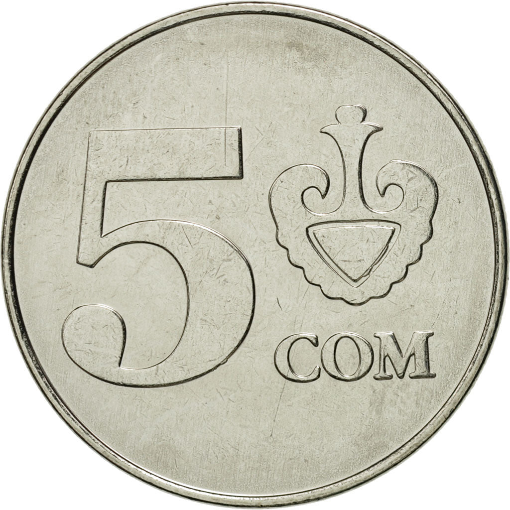 Monnaie, KYRGYZSTAN, 5 Som, 2008, Paris, SPL, Nickel plated steel, KM:16