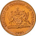 Munten, TRINIDAD & TOBAGO, 5 Cents, 2005, Franklin Mint, FDC, Bronze, KM:30