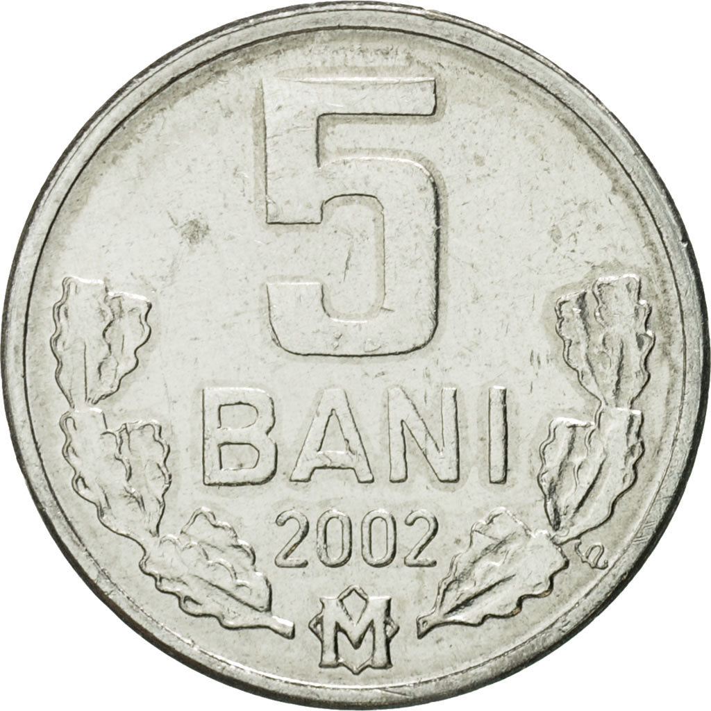 Coin, Moldova, 5 Bani, 2002, MS(65-70), Aluminum, KM:2