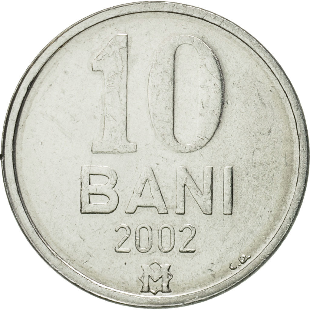 Coin, Moldova, 10 Bani, 2002, MS(65-70), Aluminum, KM:7