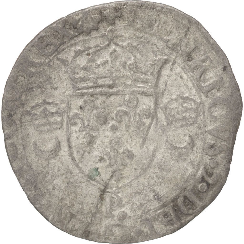 Munten, Frankrijk, Douzain aux croissants, 1550, Dijon, FR, Billon, Sombart:4380