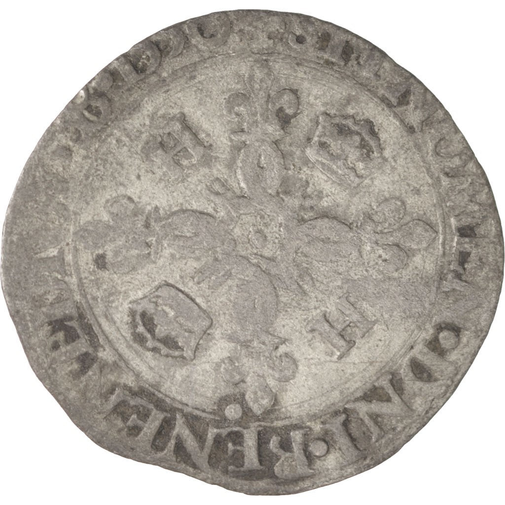 Munten, Frankrijk, Douzain aux croissants, 1550, Dijon, FR, Billon, Sombart:4380