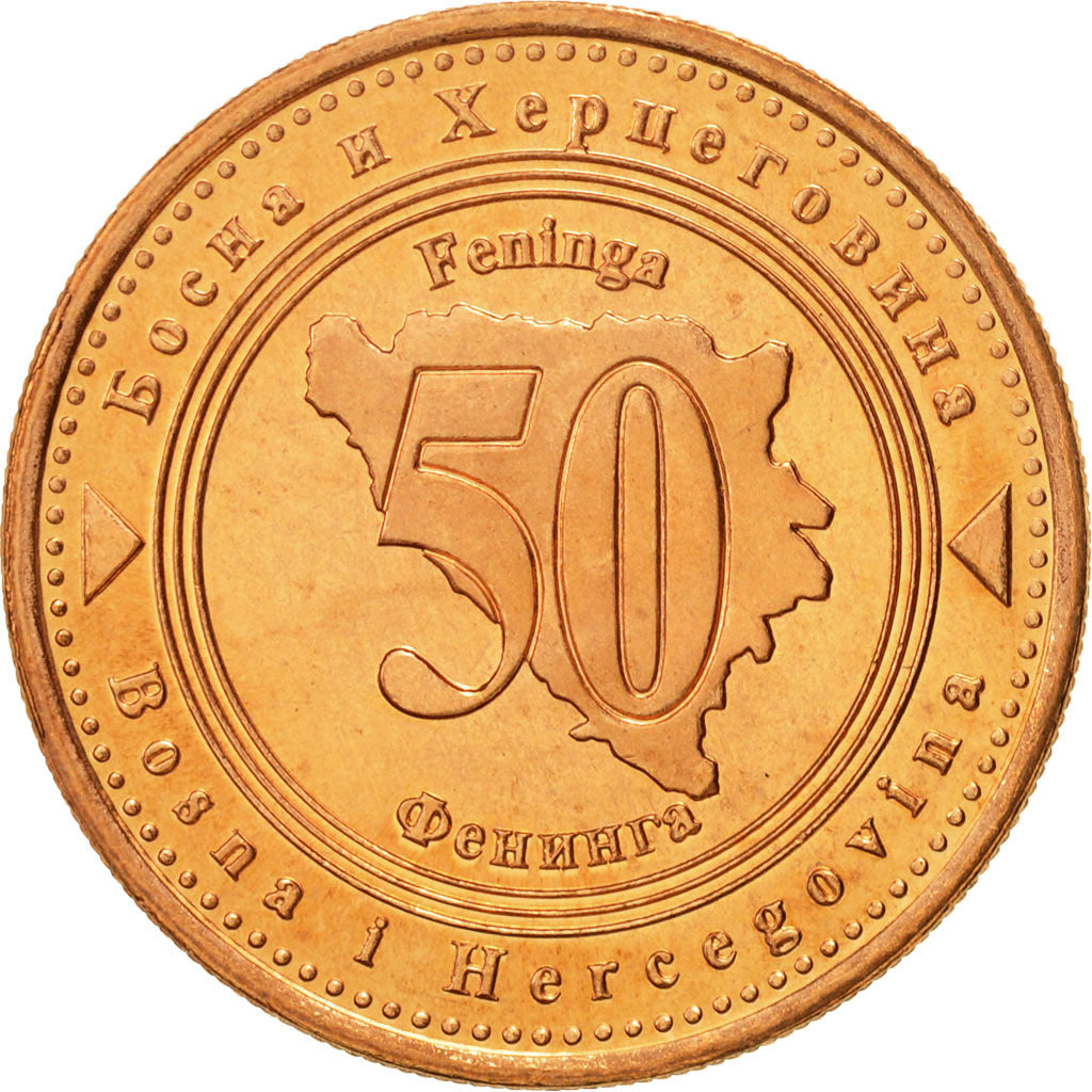 Moneta, BOSNIA-ERZEGOVINA, 50 Feninga, 1998, British Royal Mint, FDC, Acciaio