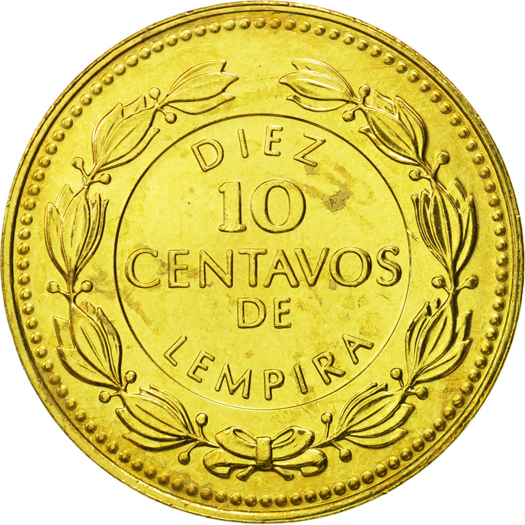 Coin, Honduras, 10 Centavos, 1999, MS(65-70), Brass, KM:76.3