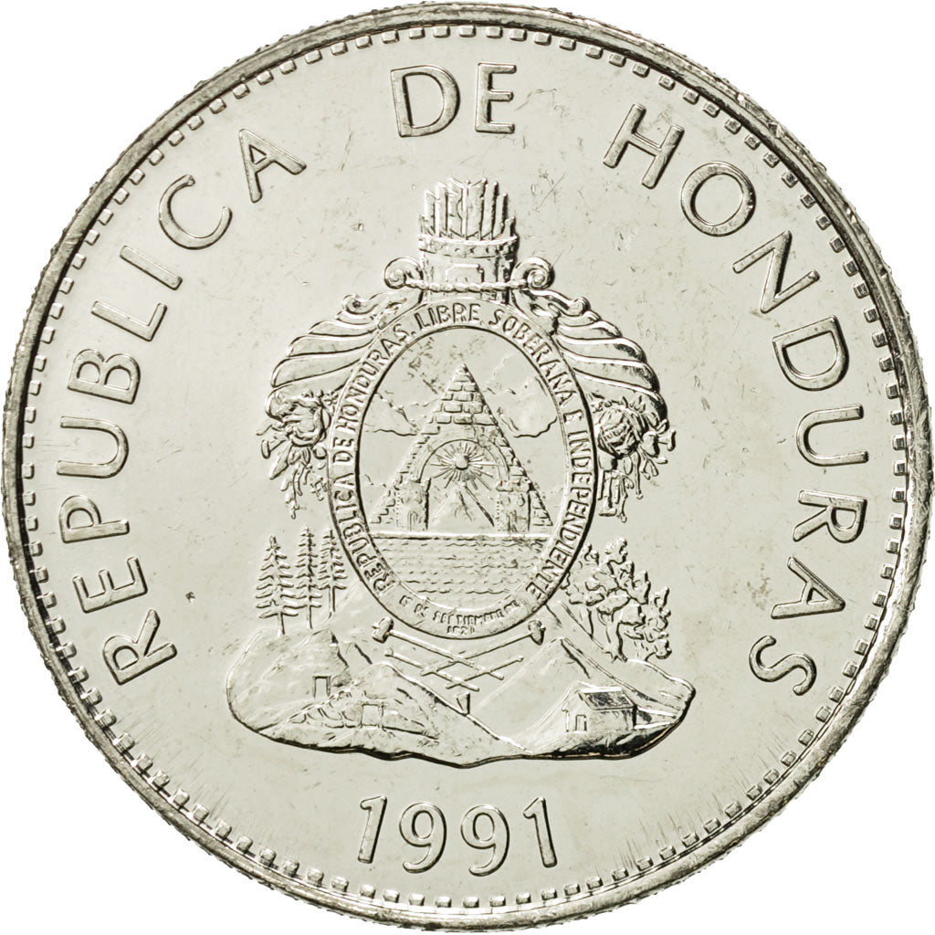 Monnaie, Honduras, 50 Centavos, 1991, FDC, Nickel plated steel, KM:84a.1