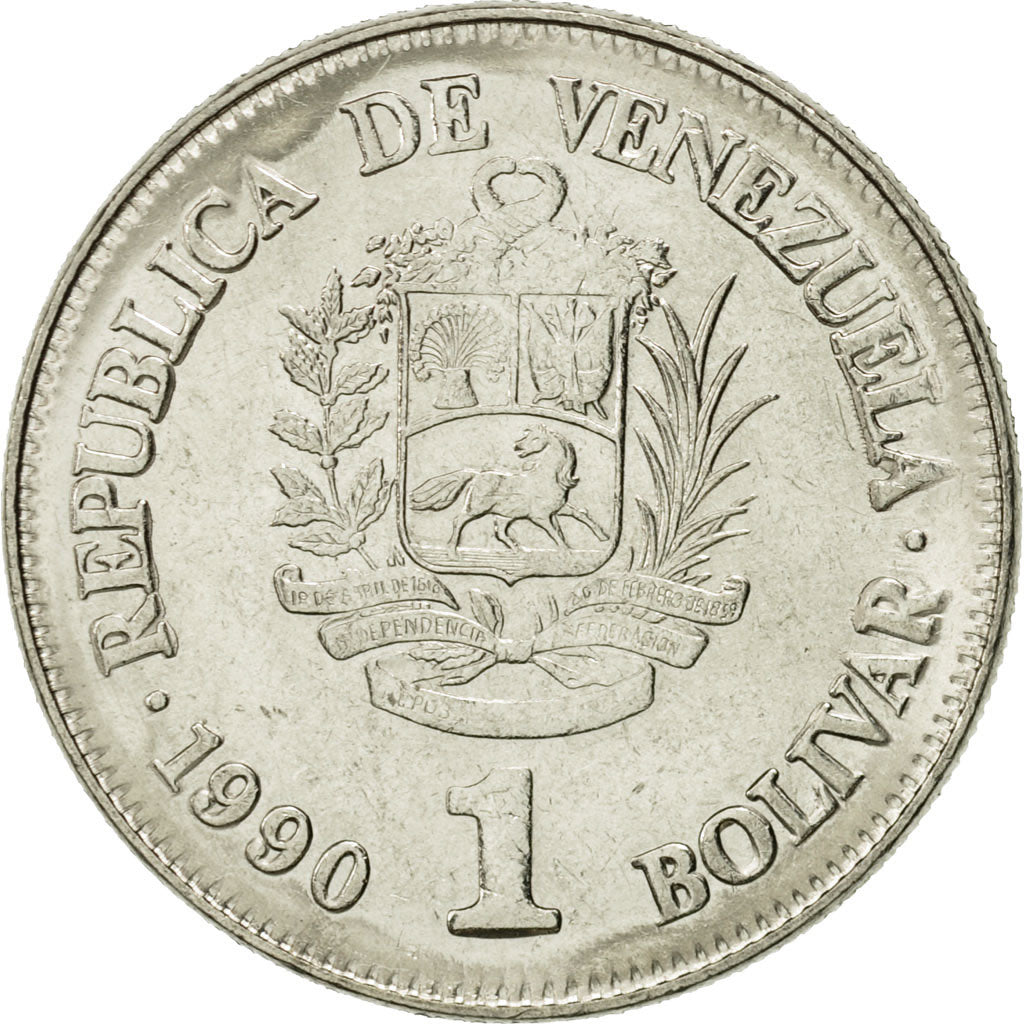 Münze, Venezuela, Bolivar, 1990, STGL, Nickel Clad Steel, KM:52a.2