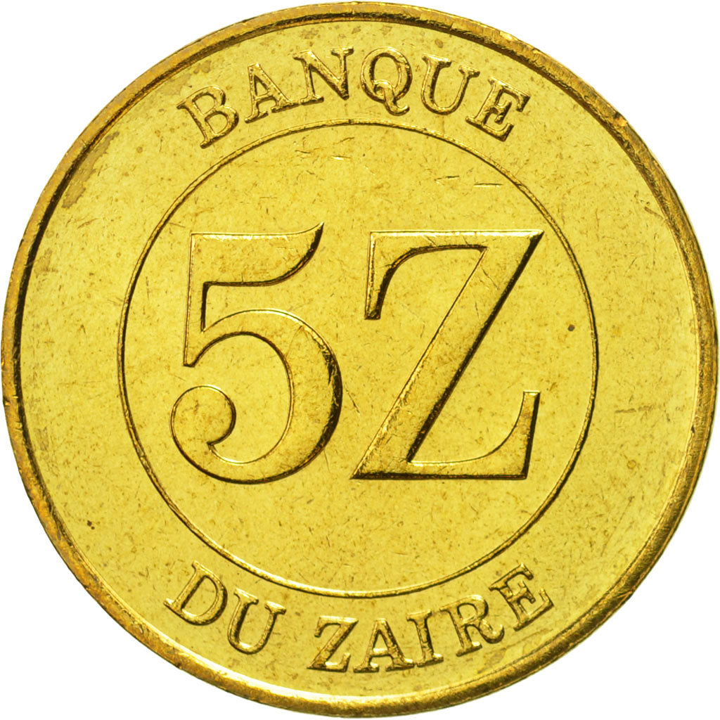 Zaire, 5 Zaïres, 1987, MS(65-70), Brass, KM:14