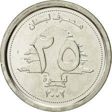Coin, Lebanon, 25 Livres, 2002, MS(65-70), Nickel plated steel, KM:40