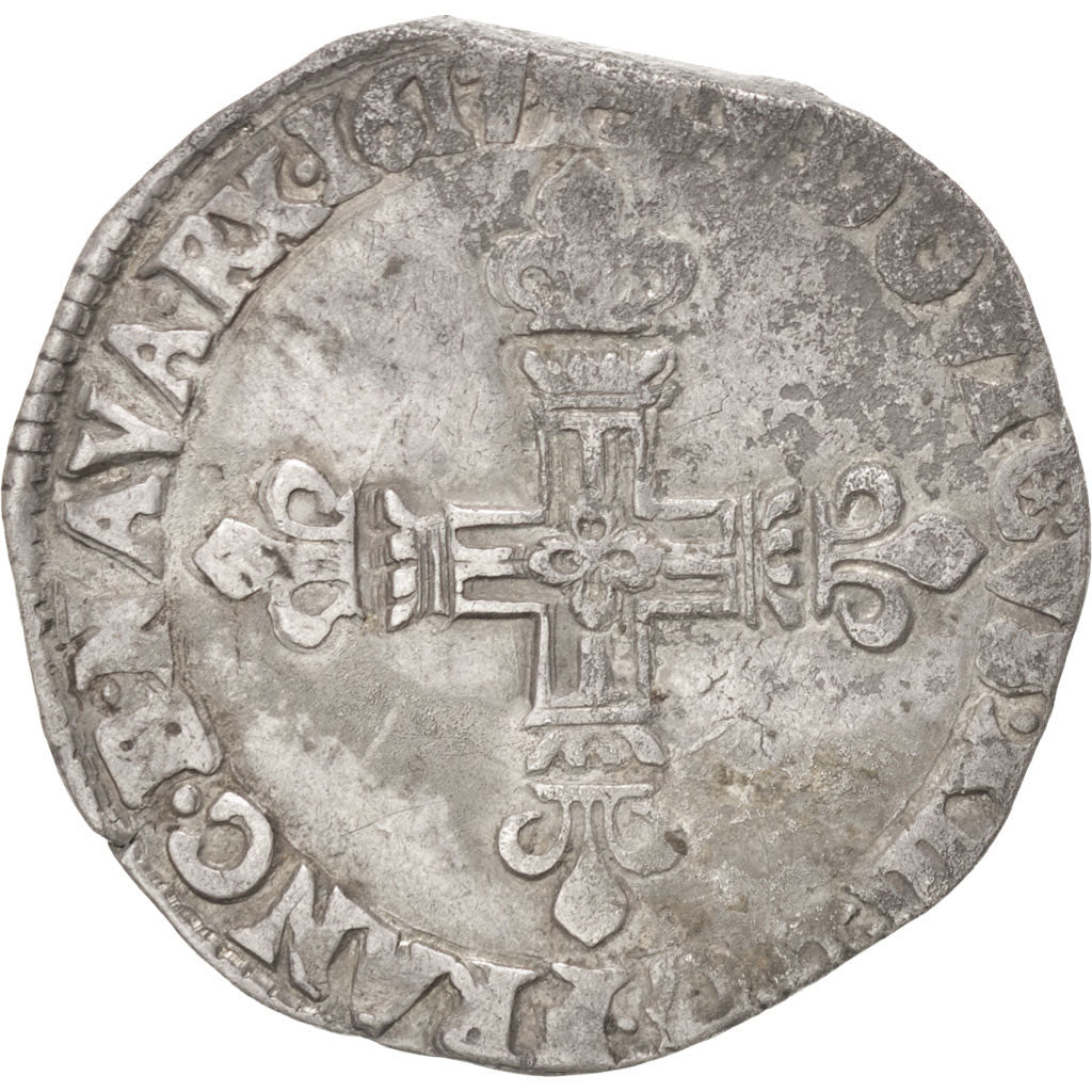 Coin, France, Louis XIII, 1/4 Écu à la croix, 1/4 Ecu, 1617, Bayonne
