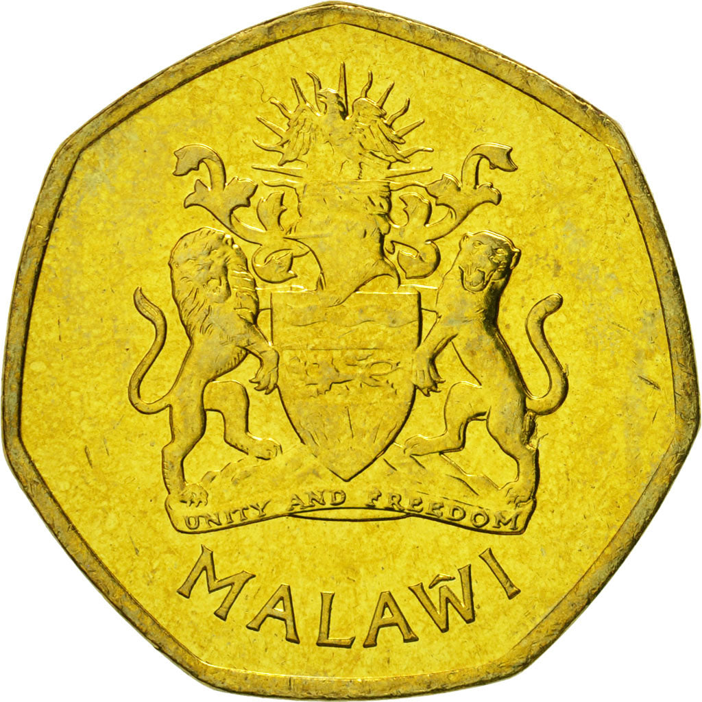 Malawi, 50 Tambala, 2004, MS(65-70), Brass plated steel, KM:66