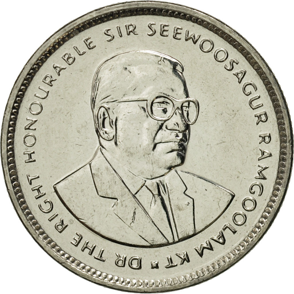 Coin, Mauritius, 20 Cents, 2007, MS(65-70), Nickel plated steel, KM:53