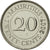Moneta, Mauritius, 20 Cents, 2007, MS(65-70), Nickel platerowany stalą, KM:53